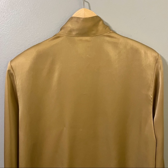 Talbots Gold Pleated Blouse - Picture 6 of 10